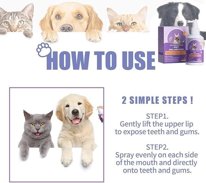 Pet Oral Care Spray 100ml || No Brushing || Pack of 2