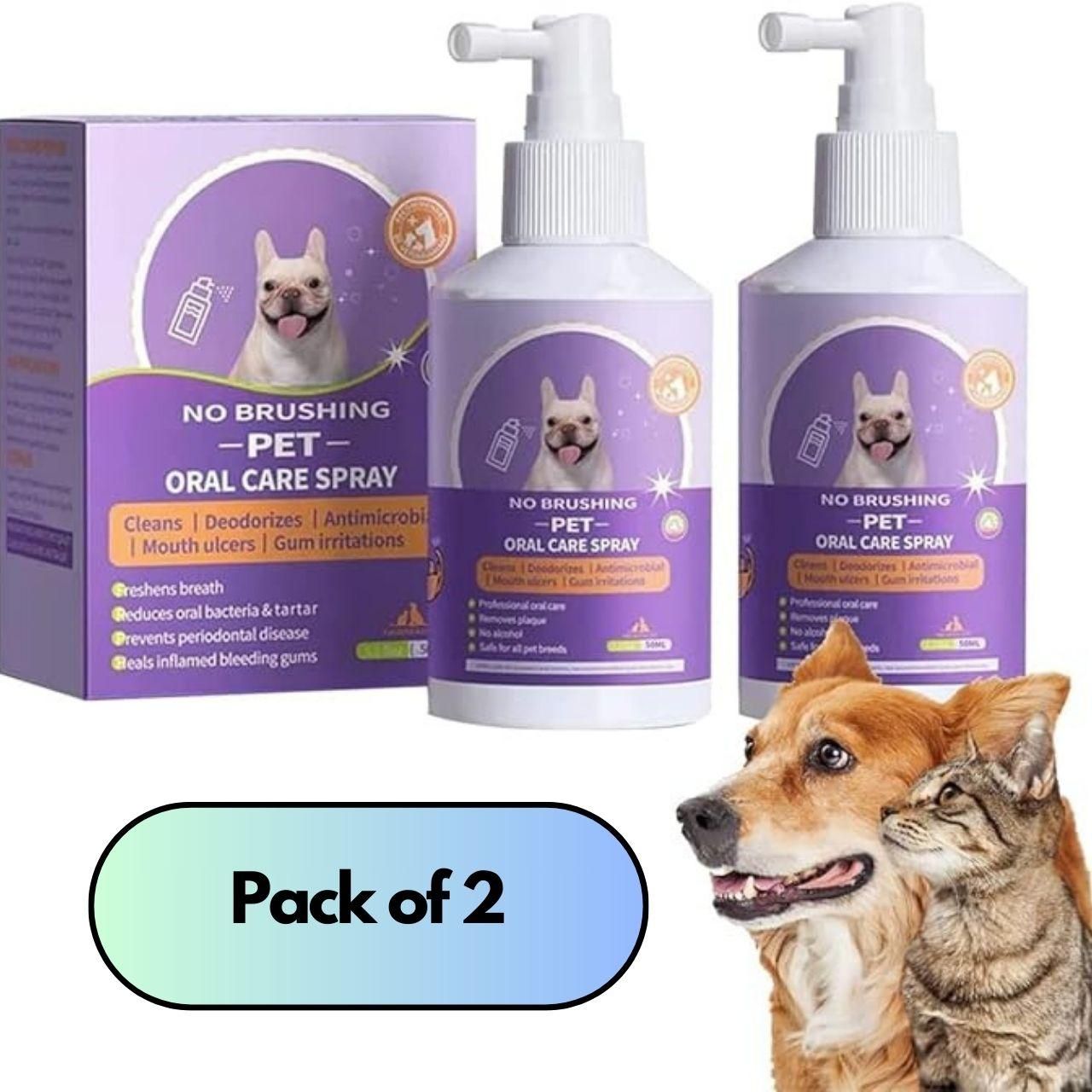 Pet Oral Care Spray 100ml || No Brushing || Pack of 2