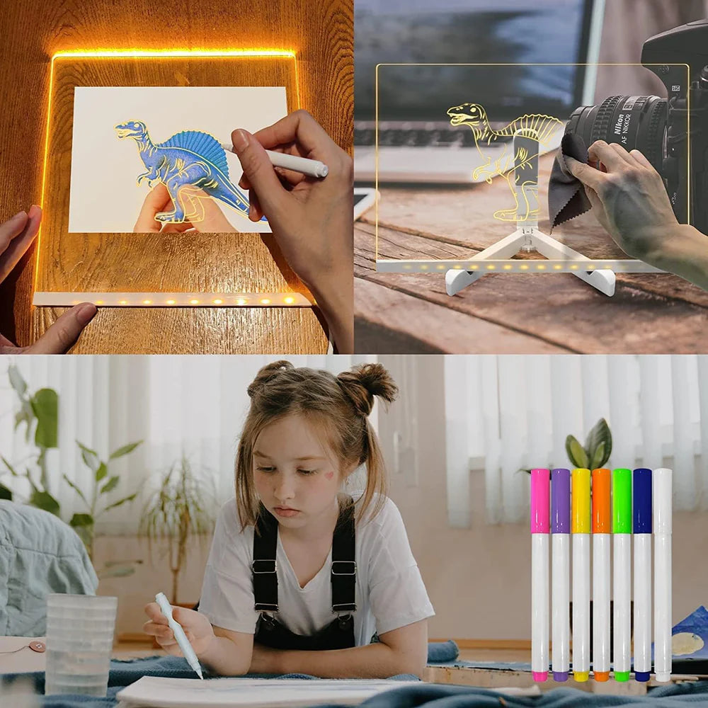 3D LED Light Glass Acrylic Glow pad