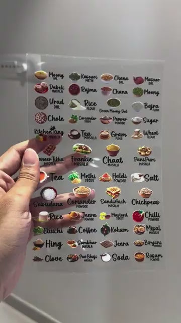 3D Waterproof Kitchen Spice Jar Label Stickers - Pack of 60